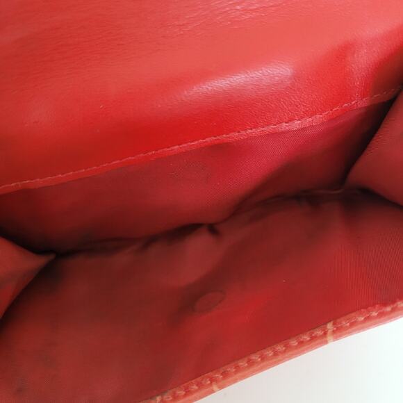 Coach Croc Wallet Medium Bifold Red Folding Leather Carriage Logo Folding - Picture 9 of 14